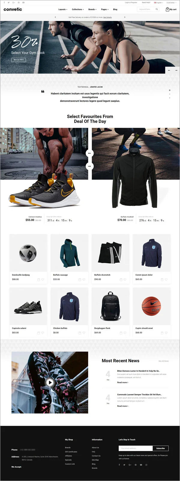 Создание интернет магазина спортивных товаров Днепр Украина